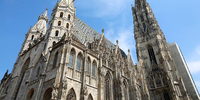 St. Stephan's Cathedral is seen in the city center of Vienna, Austria, on Aug. 13, 2021. Austrian police are warning of a possible "Islamist-motivated attack" targeting churches and other places of worship in Vienna.