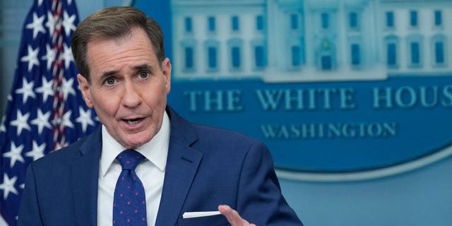 National Security Council spokesman John Kirby speaks during the daily briefing at the White House in Washington, Monday, March 20, 2023. 