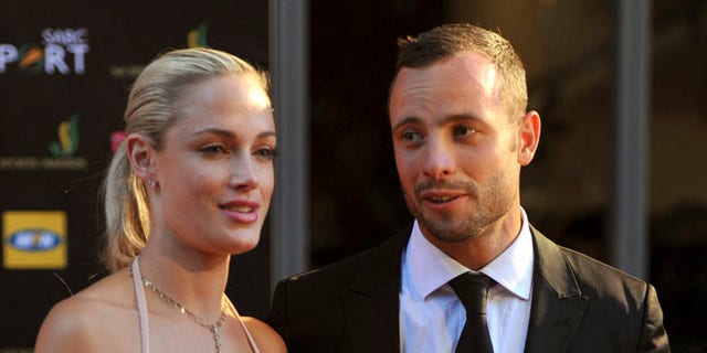 Reeva Steenkamp and Oscar Pistorius Nov. 4, 2012, at a red carpet event.