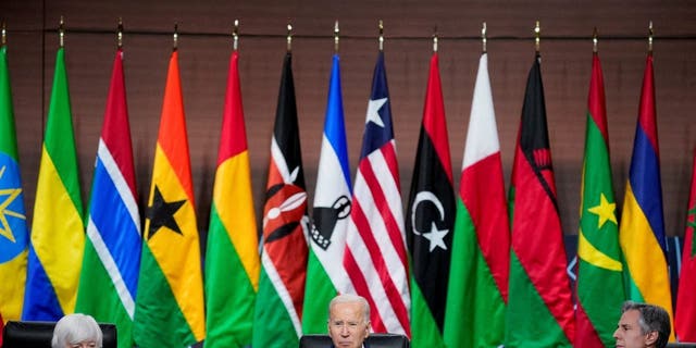 U.S. Secretary of the Treasury Janet Yellen, President Joe Biden, and Secretary of State Antony Blinken attend the U.S.-Africa Leaders Summit Closing Session on Promoting Food Security and Food Systems Resilience, at the Walter E. Washington Convention Center, in Washington, D.C., U.S. December 15, 2022.