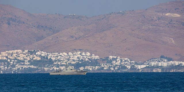 Augean Sea waters bordering between Greece and Turkey is seen on Nov. 16, 2021. Two migrant boats carrying dozens of people sank off Turkey's Aegean coast Tuesday. While the coast guard rescued 38 people, four people died.