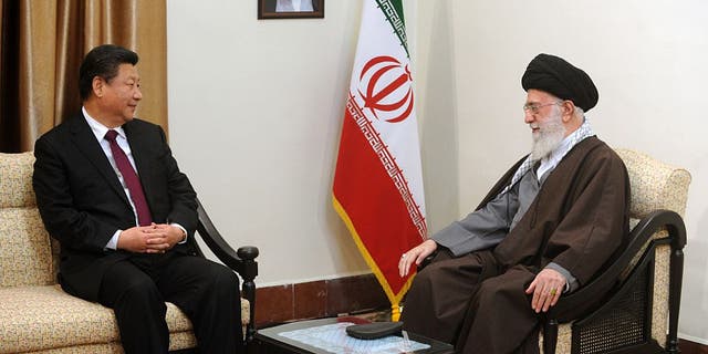 TEHRAN, IRAN - JANUARY 23:   Chinese President Xi Jinping, left, meets with Supreme Leader of Iran Sayyed Ali Khamenei in Tehran, Iran, on Jan. 23, 2016. 