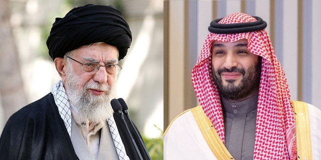 Ayatollah Ali Khamenei of Iran, left, and Mohammed bin Salman Al Saud of Saudi Arabia, right. Iran and Saudi Arabia announced Friday that they have agreed to resume diplomatic ties and end years of hostility.
