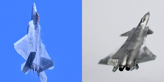 The F-22 Raptor, left, and the Chinese J-20 are fifth-generation fighter planes.
