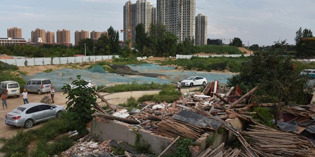 The ruins of a demolished Catholic Church are seen in Puyang, in China's central Henan province on Aug. 13, 2018. The church was demolished to make way for a commercial development. 