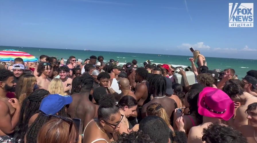 Spring breakers take to the beach in Fort Lauderdale, Florida