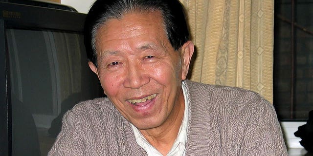 Military surgeon Jiang Yanyong is seen in a hotel room in Beijing on Feb. 9, 2004.