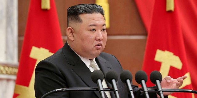 Kim Jong Un attends a meeting of the 8th Central Committee of the Workers' Party of Korea in Pyongyang, North Korea, March 1, 2023.