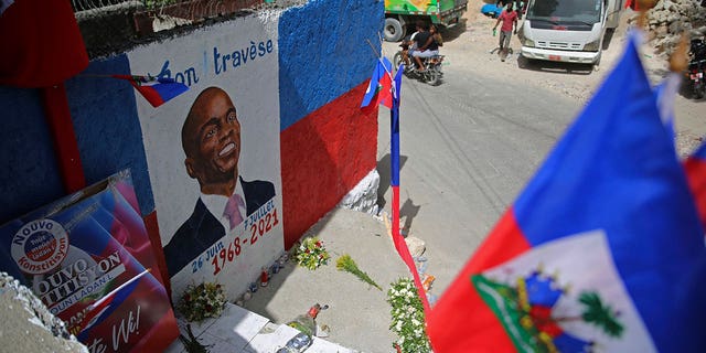 A mural depicts the late President Jovenel Moïse on a wall in the Kenscoff neighborhood of Port-au-Prince, Haiti, on July 21, 2021. 