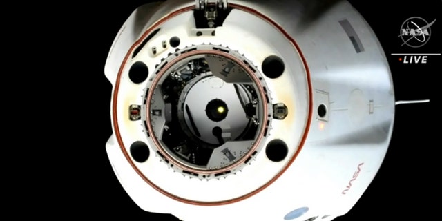 The SpaceX Dragon Endurance spacecraft is seen just after undocking from the forward port of the International Space Station’s Harmony module