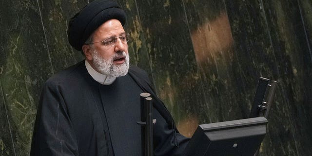 Iranian President Ebrahim Raisi addresses lawmakers in Tehran, Iran, on Jan. 22, 2023. Raisi on March 1, 2023, ordered authorities to investigate a series of incidents in which noxious fumes sickened girls while they were attending school.