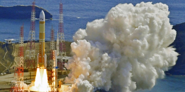 An H3 rocket lifts off from Tanegashima Space Center in Kagoshima, southern Japan, Tuesday, March 7, 2023.