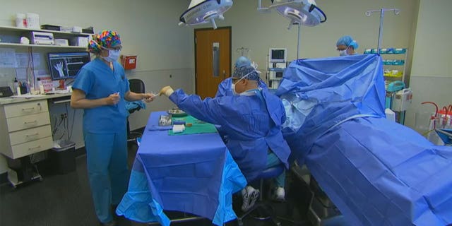 Medical procedure taking place in Tijuana, Mexico.