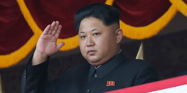 FILE - In this Oct. 25, 2015, file photo, North Korean leader Kim Jong Un gestures as he watches a military parade during celebrations to mark the 70th anniversary of North Korea's Workers' Party in Pyongyang, North Korea.  (AP Photo/Wong Maye-E, File)