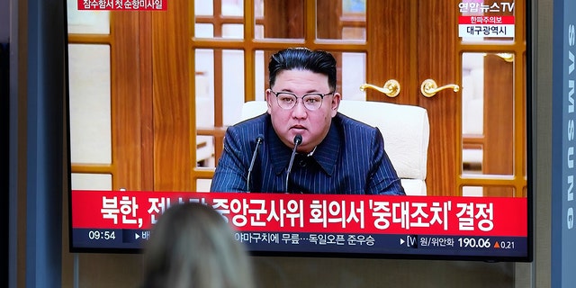 FILE - A TV screen shows an image of North Korean leader Kim Jong Un during a news program at the Seoul Railway Station in Seoul, South Korea, on March 13, 2023. 