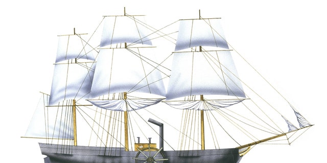 An illustration of the steamship SS Savannah (1818).
