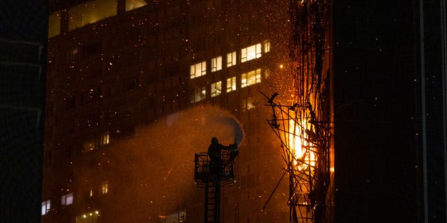 A fire broke out around 11 p.m. local time in Hong Kong's Tsim Sha Tsui district Thursday.