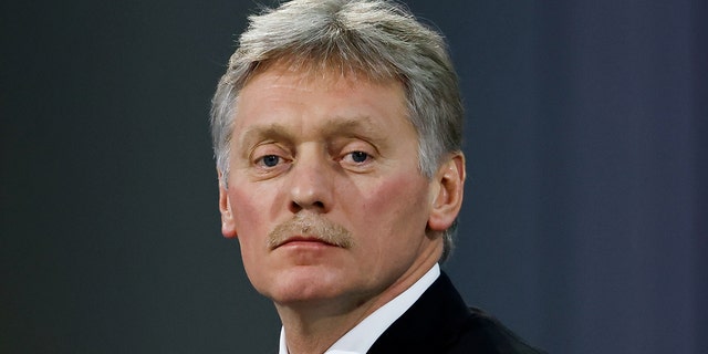 Kremlin spokesman Dmitry Peskov attends a news conference of Russian President Vladimir Putin, in Moscow in December 2021.