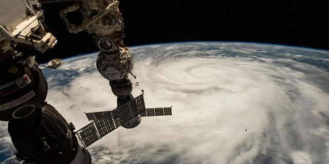 This satellite image provided by NASA Sept. 26, 2022, shows Hurricane Ian pictured from the International Space Station just south of Cuba gaining strength and heading toward Florida.