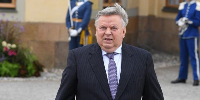 Victor Ivanovitj Tatarintsev attends Prince Julian's baptism outside Drottningholm Castle Chapel on Aug. 14, 2021 in Stockholm.