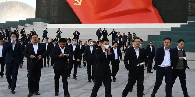 People visit the Museum of the Communist Party of China in Beijing on March 3, 2023, ahead of the opening of the annual session of the National Peoples Congress on March 5. 