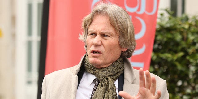 Odd Petter Magnussen, the father of murdered Norwegian student Martine Vik Magnussen, speaks to the media outside Regent's University on March 14, 2022. Family want the alleged killer extradited from Yemen.