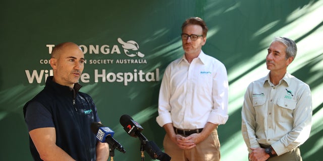 RSPCA Wildlife Manager Nick De Vos speaks to the media at Taronga Zoo on June 9, 2021, in Sydney, Australia. 