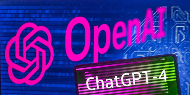 ChatGPT 4 displayed on smartphone with OpenAI logo seen on screen in the background.  