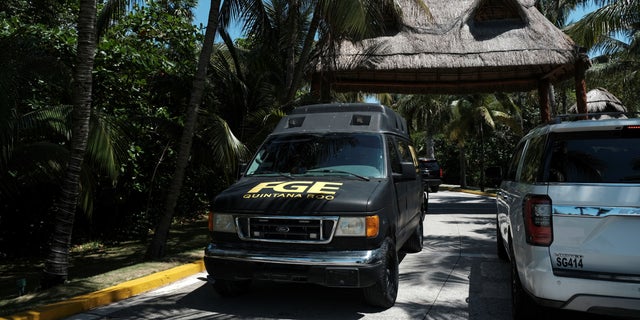 Police responded to the Fiesta Americana hotel in Cancun on Monday after four men were gunned down in an apparent drug-related incident.