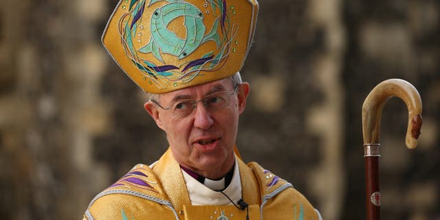 Justin Welby, archbishop of Canterbury wearing vestments