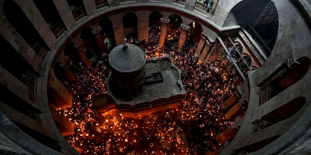 The Greek Orthodox Church is accusing Israeli police of violating worshippers' rights by imposing capacity limits at a "Holy Fire" ceremony in Jerusalem's ancient Church of the Holy Sepulcher.