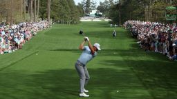 AUGUSTA, GEORGIA - APRIL 04: Justin Thomas of the United States plays his shot from the seventh tee during a practice round prior to the Masters at Augusta National Golf Club on April 04, 2022 in Augusta, Georgia. (Photo by Gregory Shamus/Getty Images)