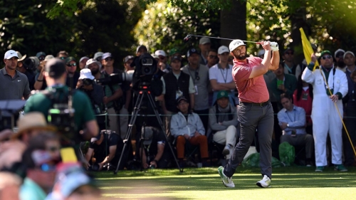 Jon Rahm in action during the final round of The Masters.