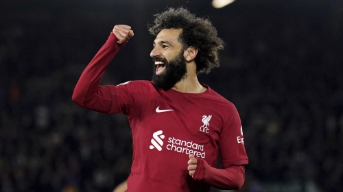 Mohamed Salah scored two goals as Liverpool thrashed Leeds.