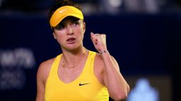 MONTERREY, MEXICO - MARCH 01: Elina Svitolina of Ukraine celebrates a point during a match between Anastasia Potapova of Russia and Elina Svitolina of Ukraine as part of Day 4 of the GNP Seguros WTA Monterrey Open 2022 at Estadio GNP Seguros on March 1, 2022 in Monterrey, Mexico. (Photo by Gonzalo Gonzalez/Jam Media/Getty Images)