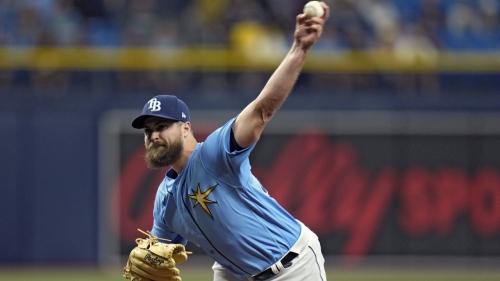 Tampa Bay Rays pitcher Jalen Beeks throws against the Boston Red Sox.