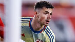 HARRISON, NJ - APRIL 08:  Dante Vanzeir #13 of New York Red Bulls during the game against the San Jose Earthquakes on April 8, 2023 at Red Bull Arena in Harrison, New Jersey.   