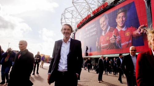 Ratcliffe was pictured at Old Trafford on Friday amid reports that bidders are meeting with represenatives from the club.