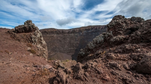 A general view of the Vesuvius volcano at Vesuvius National Park. 