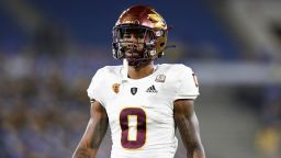 PASADENA, CA - OCTOBER 2: Arizona State Sun Devils defensive back Jack Jones (0) during a college football game between the Arizona State Sun Devils and the UCLA Bruins on October 2, 2021, at the Rose Bowl in Pasadena, CA. (Photo by Jordon Kelly/Icon Sportswire via Getty Images)