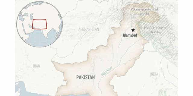 locator map for Pakistan