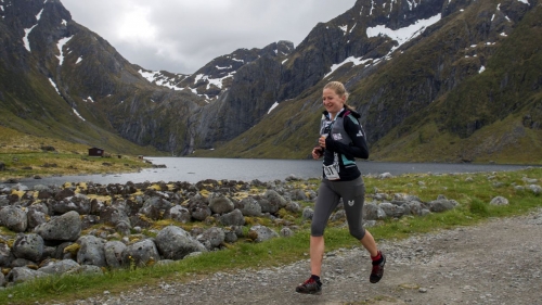 Joasia Zakrzewski competes in The Arctic Triple ultra-trail race on June 4, 2016 in Svolvaer, Norway. 