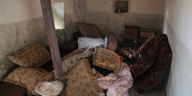 A picture shows the interior of a house, following a US helicopter raid on an Islamic State group leader, in Soueida near Jarablus, in the north-east of Syria's Aleppo province, on April 17, 2023. 
