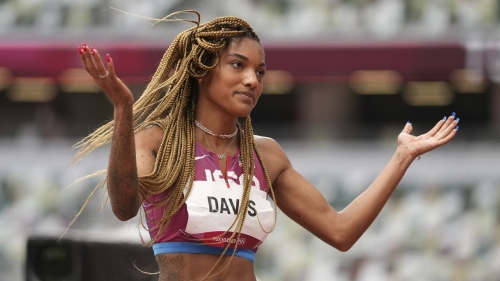 Tara Davis-Woodhall represented the US at the Tokyo Olympics in 2021. 