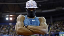 Athletics - Birmingham World Indoor Tour Final - Utilita Arena Birmingham, Birmingham, Britain - February 25, 2023
Marquis Dendy of the U.S. celebrates winning the the men's long jump Action Images via Reuters/Peter Cziborra