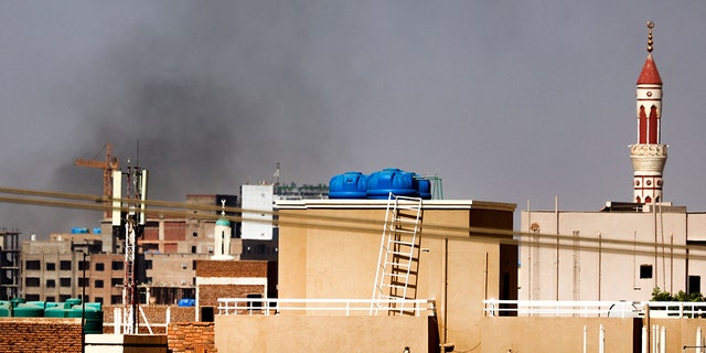 Smoke seen in Khartoum, Sudan, amid fighting