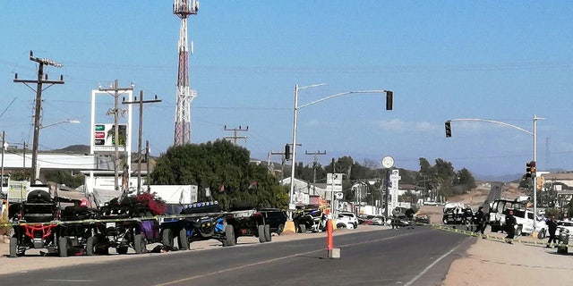 Mexico street racing vehicles after shooting