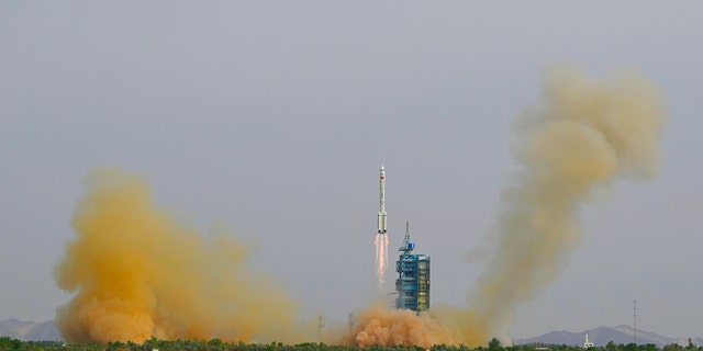 A rocket launching in China