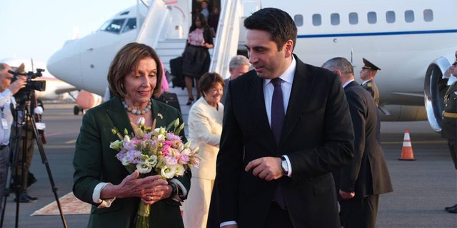 House Speaker Nancy Pelosi lands in Armenia
