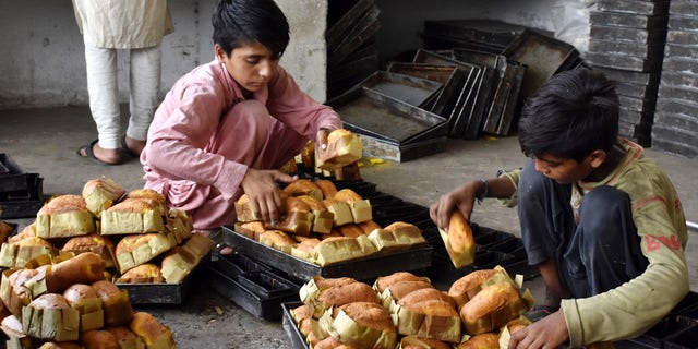 child workers in bakery